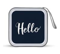 Jubonexis Word Hello on Navy Blue CD Case DVD Storage Case Portable
