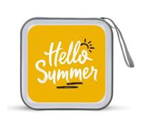 Jubonexis Word Hello Summer on Yellow CD Case DVD Storage Case Portable for Car Home Travel