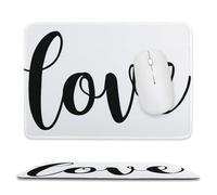 Jubonexis Word Love in Cursive Simple Line Mouse Pad, Small Office Computer Mouse Pads for Desk Laptop with Non-Slip Rubber Base Mouse Mat, Gaming Mouse Pads