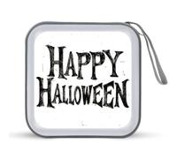 Jubonexis Words Happy Halloween CD Case DVD Storage Case Portable for Car Home Travel