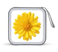 Jubonexis Yellow Daisy Flower CD Case DVD Storage Case Portable for Car Home Travel