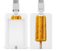 Jubonexis Yellow Orange Fruit Popsicle ID Badge Holder Retractable Clip Card Holder Card Protector Name Badge Name Tag for Work Office Doctor Nurse