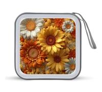 Jubonexis Yellow Sunflowers and Daisies CD Case DVD Storage Case Portable