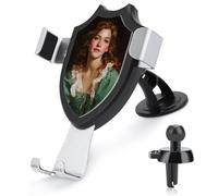 Jubonexis Young Woman Brown Hair Green Dress Car Phone Holder Mount Triangle Clip Base Air Vent Cell Phone Car Mount Automotive Accessories for 4-6 Inches Cell Smartphones