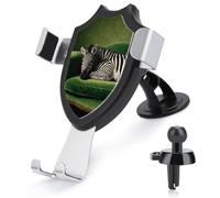 Jubonexis Zebra Lying on An Green Velvet Sofa Car Phone Holder Mount Triangle Clip Base Air Vent Cell Phone Car Mount Automotive Accessories for 4-6 Inches Cell Smartphones
