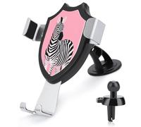 Jubonexis Zebra on Hot Pink Car Phone Holder Mount Triangle Clip Base Air Vent Cell Phone Car Mount Automotive Accessories for 4-6 Inches Cell Smartphones