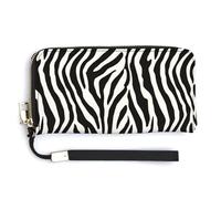 Jubonexis Zebra Print Pattern Vintage PU Leather Clutch Long Bifold Wallet, Coin Purse Credit Pass Case, Durable Card-Holder Money Storage for Women Men
