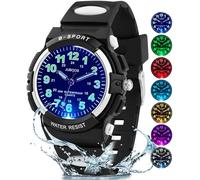 Juboos 7 Color Kids Watches,Children Analogue Quartz Watch for Boys Girls Kids Waterproof Time Teach Watches, Sport Outdoor Wrist Partner 5-16