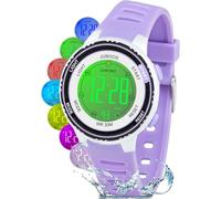 Juboos Girls Digital Watch,Kids Waterproof Wrist Watches with 7 Colourful Lights,Toddler Watch 5-15