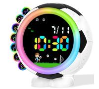 Juboos Kids Alarm Clock for Boys Girls,Children's Digital Alarm Clock with Snooze,8 RGB Night Lights,Double Alarms,12/24 Hours System