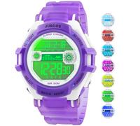 Juboos Kids Digital Watch,Watches for Girls Boys,Children's Waterproof Wrist Watches with Colourful Lights,Toddler Watch with Soft Strap for Boys Girls (Light Purple)