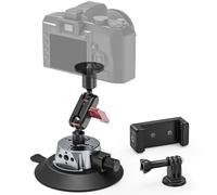 JUBOR Camera Suction Cup Mount for DSLR/Action Camera/Phone Holder with Ball Head Magic Arm, 5.1"/13cm Air Pump Vacuum Suction Cup Mount on Car Boat Windshield Dash Desk with 1/4" 3/8" ARRI Holes