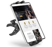 JUBORUI Exercise Bike Tablet Holder, 360° Adjustable Treadmill Spin Bike Tablet Mount, Microphone Stand Tablet Holder Compatible with iPad Tablet （4.7"-13.5"） Inches Tablet Cellphone.