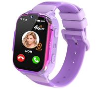 JUBUNRER 4G Kids Smart Watch for Boys Girls GPS Tracker Video Call SOS Alarm Clock Pedometer Step Counter HD Camera Puzzle Games Calculator Waterproof Kids Phone Watch Digital Toys for 3-12 Years Old