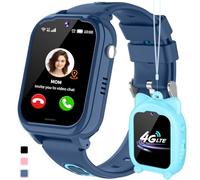 JUBUNRER 4G Kids Smart Watch with GPS Tracker Kids Phone Video Call SOS Pedometer Step Counter Games Alarm Clock Camera Calculator Learn Waterproof Smart Watch for Kids Watch Gifts- for Boys Girls