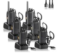 JUCJET 88E Walkie Talkie Long Range, Rechargeable 2 Way Radio for Adults with 16 Channels, VOX, USB Charging Base, PMR446 License-free, Handheld