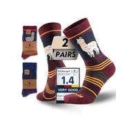 Juclise Alpaca Wool Crew Socks for Men & Women Warm Thick Winter Socks，Cushioned Moisture-Wicking，Breathable Boot socks, Christmas+alpaca Red, Medium