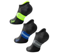 Juclise Bamboo Viscose Compression Running No Show Socks, Coolmax Moisture Wicking Cushioned Anti-Blister (UK, Numeric, 12, 15, Regular, Regular, Gradient Lime+Gradient Blue+Classic Black)