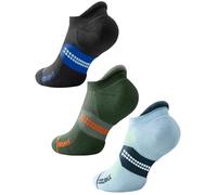 Juclise Bamboo Viscose Compression Running No Show Socks, Coolmax Moisture Wicking Cushioned (UK, Numeric, 5, 8, Regular, Regular, Gradient Blue+Carolina Blue+Marine Od Green)