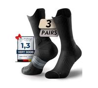 Juclise Compression Running Crew Socks For Women, Moisture Wicking Cushion Anti-Blister Hiking Athletic Socks (UK, Numeric, 5, 8, Regular, Regular, Black)