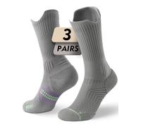 Juclise Compression Running Crew Socks For Women, Moisture Wicking Cushion Anti-Blister Hiking Athletic Socks (UK, Numeric, 3, 5, Regular, Regular, Gray Purple)