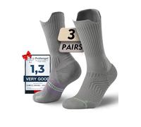 Juclise Compression Running Crew Socks For Women, Moisture Wicking Cushion Anti-Blister Hiking Athletic Socks (UK, Numeric, 5, 8, Regular, Regular, Gray Purple)