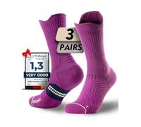 Juclise Compression Running Crew Socks For Women, Moisture Wicking Cushion Anti-Blister Hiking Athletic Socks (UK, Numeric, 5, 8, Regular, Regular, Rose Red)