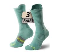 Juclise Compression Running Crew Socks For Women, Moisture Wicking Cushion Anti-Blister Hiking Athletic Socks (UK, Numeric, 8, 12, Regular, Regular, Wall Green)