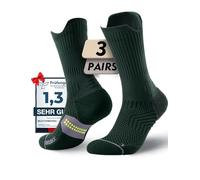 Juclise Compression Running Crew Socks For Women, Moisture Wicking Cushion Anti-Blister Hiking Athletic Socks (UK, Numeric, 3, 5, Regular, Regular, Retro Green)