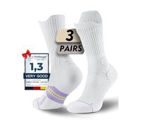 Juclise Compression Running Crew Socks For Women, Moisture Wicking Cushion Anti-Blister Hiking Athletic Socks (UK, Numeric, 5, 8, Regular, Regular, White Purple)