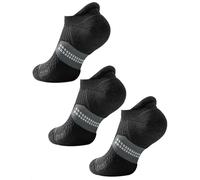 Juclise Coolmax Bamboo Compression Tab Running No Show Socks Men Moisture Wicking Cushioned Anti-Blister Breathable (UK, Numeric, 12, 15, Regular, Regular, Classic Black)