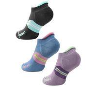 Juclise Coolmax Bamboo Viscose Compression Running No Show Sock Women, Moisture Wicking Cushion Anti Blister Athletic Ankle, 3 Pack, UK 5-8, Lavender Lux+Washed Denim+Aqua Black