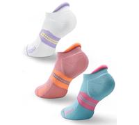 Juclise Coolmax Bamboo Viscose Compression Running No Show Sock Women, Moisture Wicking Cushion AntiBlister Athletic Ankle (UK, Numeric, 3, 5, Regular, Regular, Bright Lilac+Aqu Dusty Pink)