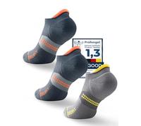 Juclise Coolmax Compression Running No Show Socks Bamboo Sport Golf Walking Moisture Wicking Cushioned Anti-Blister Seamless Charcoal*2+midnight Grey*1 8-12