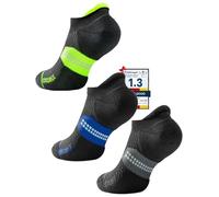 Juclise Coolmax Compression Running No Show Socks Bamboo Sport Golf Walking Moisture Wicking Cushioned Anti-Blister Seamless Gradient Lime+gradient Blue+classic Black 8-12