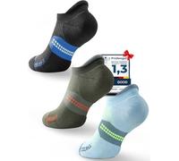 Juclise Coolmax Compression Running No Show Socks Bamboo Sport Golf Walking Moisture Wicking Cushioned Anti-Blister Seamless Gradient Blue+carolina Blue+marine Od Green 5-8