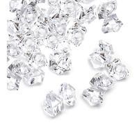 Jucoan 1000 PCS Fake Ice Cubes, 5.5 lbs 2.5 cm Irregular Acrylic Crushed Ice Rocks, Artificial Crystals Diamond, Clear Acrylic Treasure Gems for Table Scatters, Vase Filler, Wedding, Party Decoration