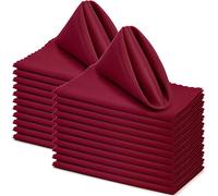Jucoan 24 Pack Red Cloth Napkins, Winkle Free Polyester Cloth Dinner Napkins, 46x46cm Square Hotel Quality Cloth Table Napkin for Christmas Banquet Valentine’s Day Wedding Event Table Decor