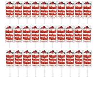 Jucoan 30 Pack Cake Pop Shooter Round Plastic Jelly Ice Cream Push-up Containers with Lids Base and Stick for Dessert