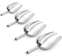 Jucoan 4 Pack Food Ice Scoop, 8oz, 12oz, 16oz, 24oz Stainless Steel Scoop, Heavy Duty Utility Scoop for Multi-Purpose Use, Candy Popcorn Flour Metal Scoop, Kitchen Bar Party Wedding, Dishwasher Safe