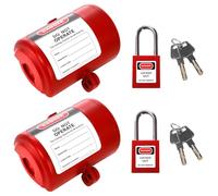 Jucoan 4 Pack Plug Lockout Tagout and Safety Padlocks for 110-220 Volt Electrical Power Plug Lockout, Industrial Grade Plug Lockout Tagout Device for Factories, Home, OSHA Compliant