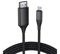 JUCONU HDMI Cable for iPhone, Upgraded 1080P HDTV HDMI Connector Adapter Cable, Digital AV Video Sync Screen Converter Cable Compatible with iPhone/i-Pad devices(2m, Black)