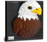 JUCYJULY Eagle Mural Mini Micro-Block Building Kit - 1924 Pieces - Colorful Bird 3D Wall Art - for Adults & Teens (12+) - Collectible Home Decor