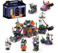 JUCYJULY Halloween Pumpkin Train Building Blocks Set, 601 PCS 6 in 1 Halloween Ghost Train Model Building Bricks Kit, MOC Halloween Toys for Kids Adults Boys Girls Gifts (9092)