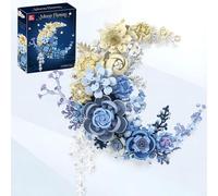 JUCYJULY Jie Star Moon Flower Building Blocks Set, 934 PCS Botanicals Flower Bouquet Building Kit, MOC Artificial Home Decoration Construction Bricks Toys Gifts for Kids Adults