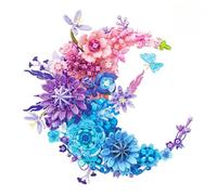 JUCYJULY Jie Star Moon Flower Building Blocks Set, 977 PCS Botanicals Flower Bouquet Building Kit, MOC Artificial Home Decoration Construction Bricks Toys Gifts for Kids Adults