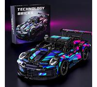 JUCYJULY Technology Sports Car Building Kit for Porsche 911 RSR, 1580 Racing Car Model Building Blocks Sets, MOC Super Vehicle Construction Toys Gifts for Kids Adults