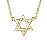 Judaic Jewelry Star Of David Pendant Necklace Gold Plated Sterling Silver
