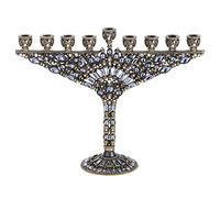 Judaica Jewish Olivia Riegel Elegant Hanukkah Chanukah Crystal Devora Menorah with Swarovski Crystals