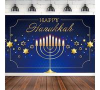 Judaism Happy Hanukkah Photography Backdrop Candlestick Glitter Star Party Decor Photographic Background Poster Photo Studio 300x200cm